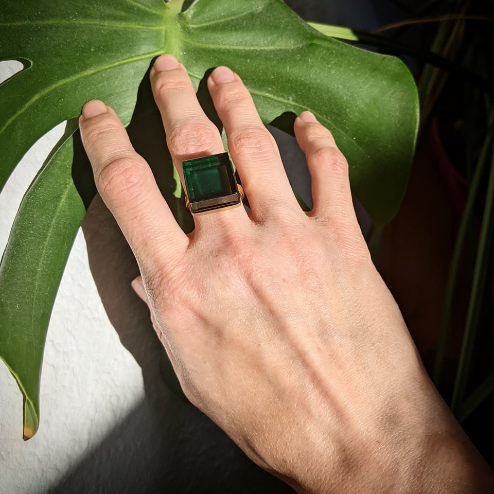 Ring with Green Quartz - 2
