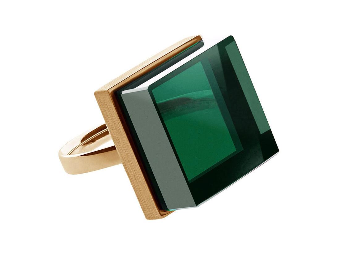 Ring with Green Quartz - 5