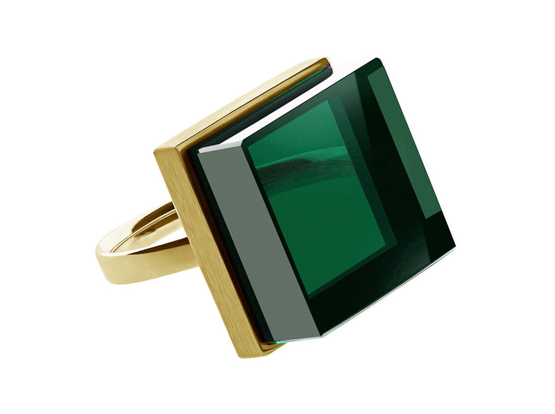 Ring with Green Quartz - 8