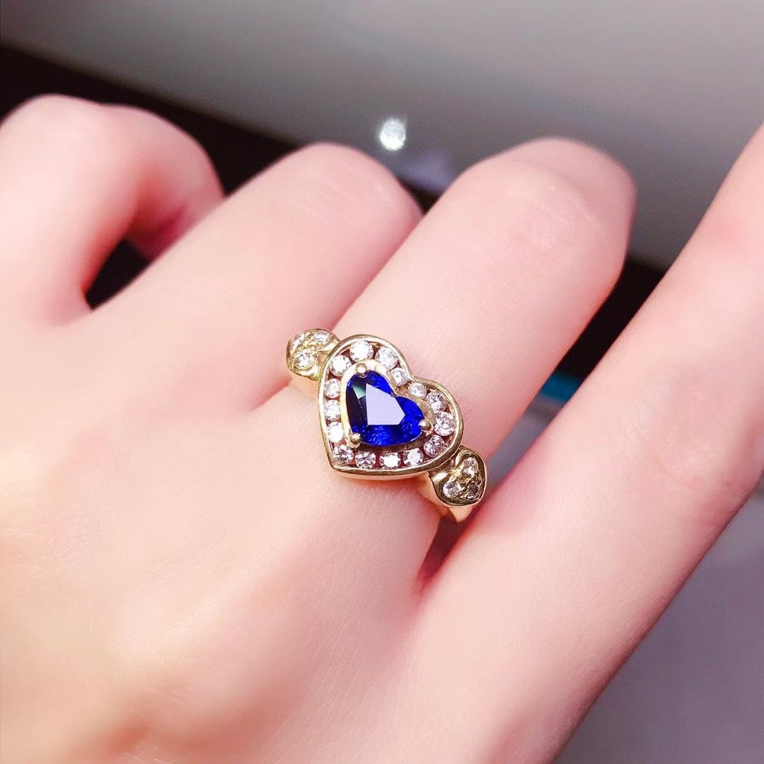 14K GOLD 1.42 CTW NATURAL SAPPHIRE & DIAMOND RING - 3