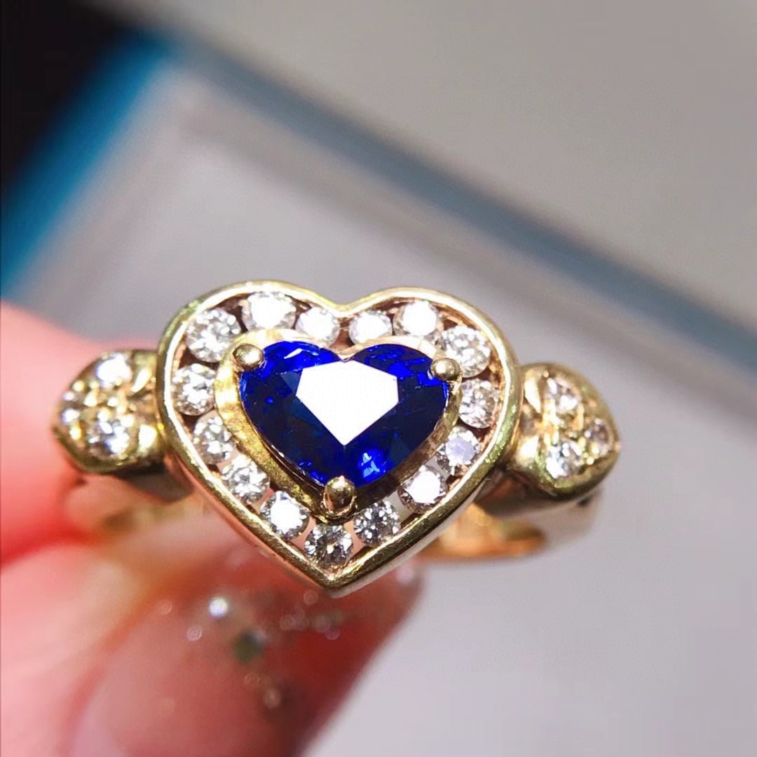 14K GOLD 1.42 CTW NATURAL SAPPHIRE & DIAMOND RING - 4