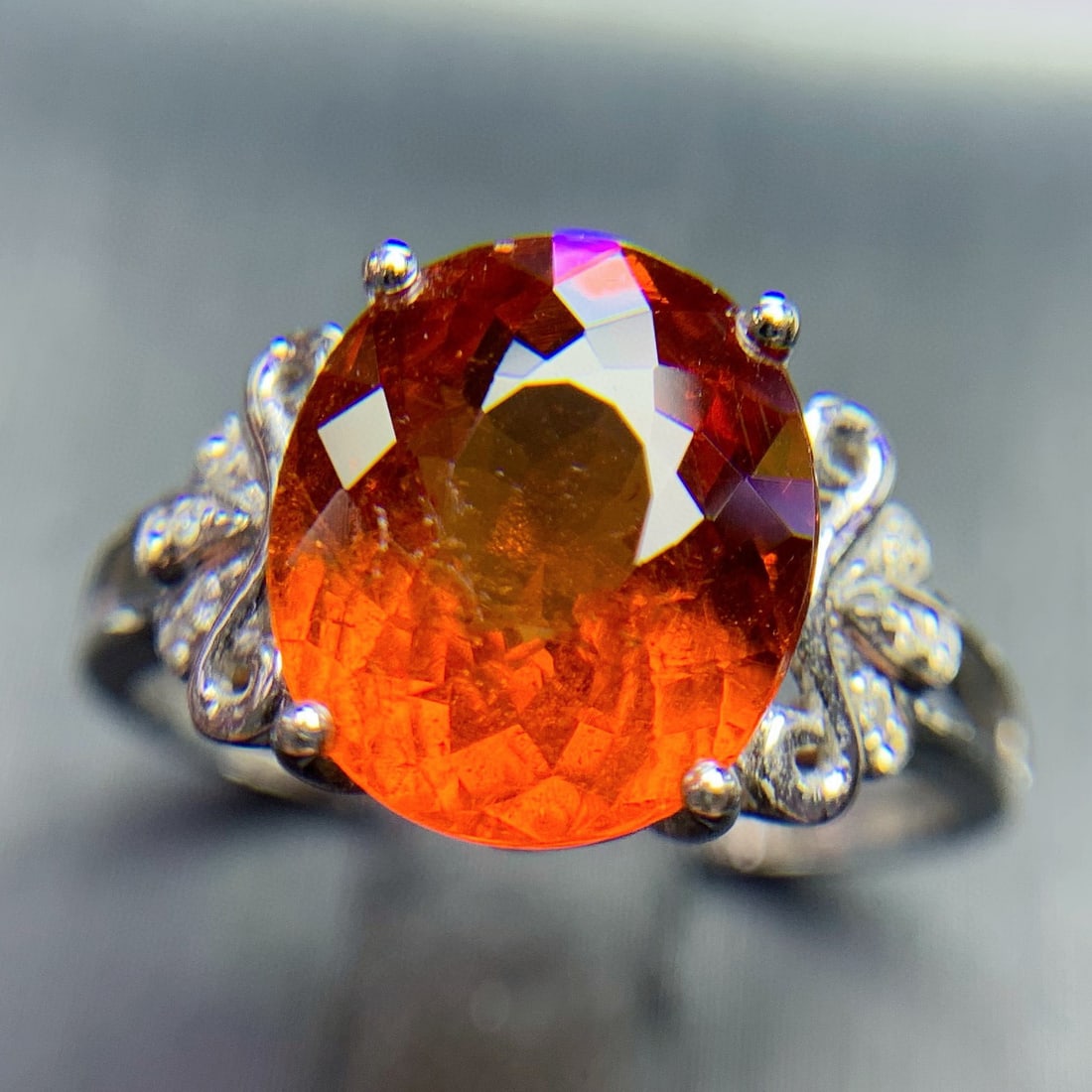 14K GOLD 4.7 CT NATURAL PARTSCHINITE & DIAMOND RING - 2