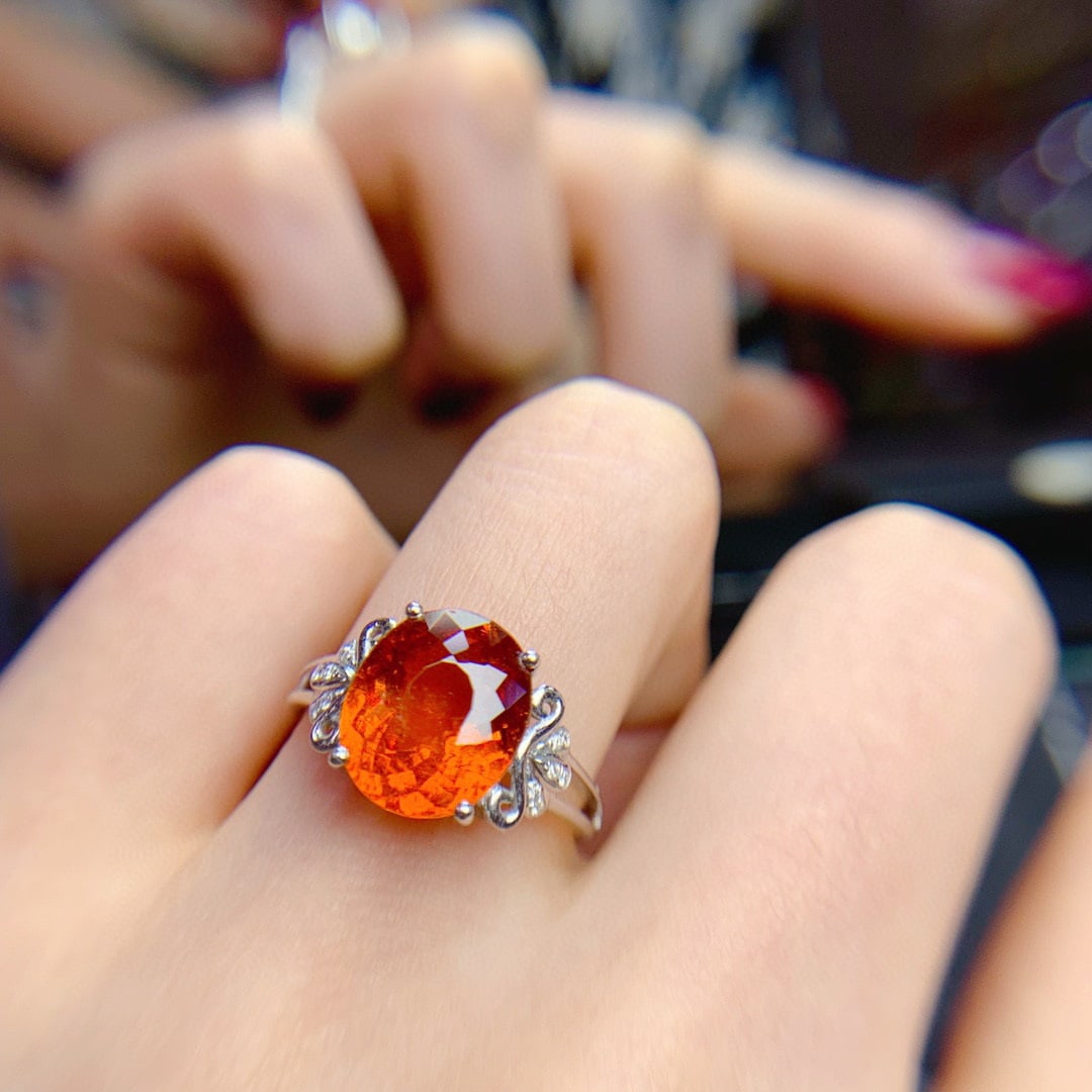 14K GOLD 4.7 CT NATURAL PARTSCHINITE & DIAMOND RING - 3