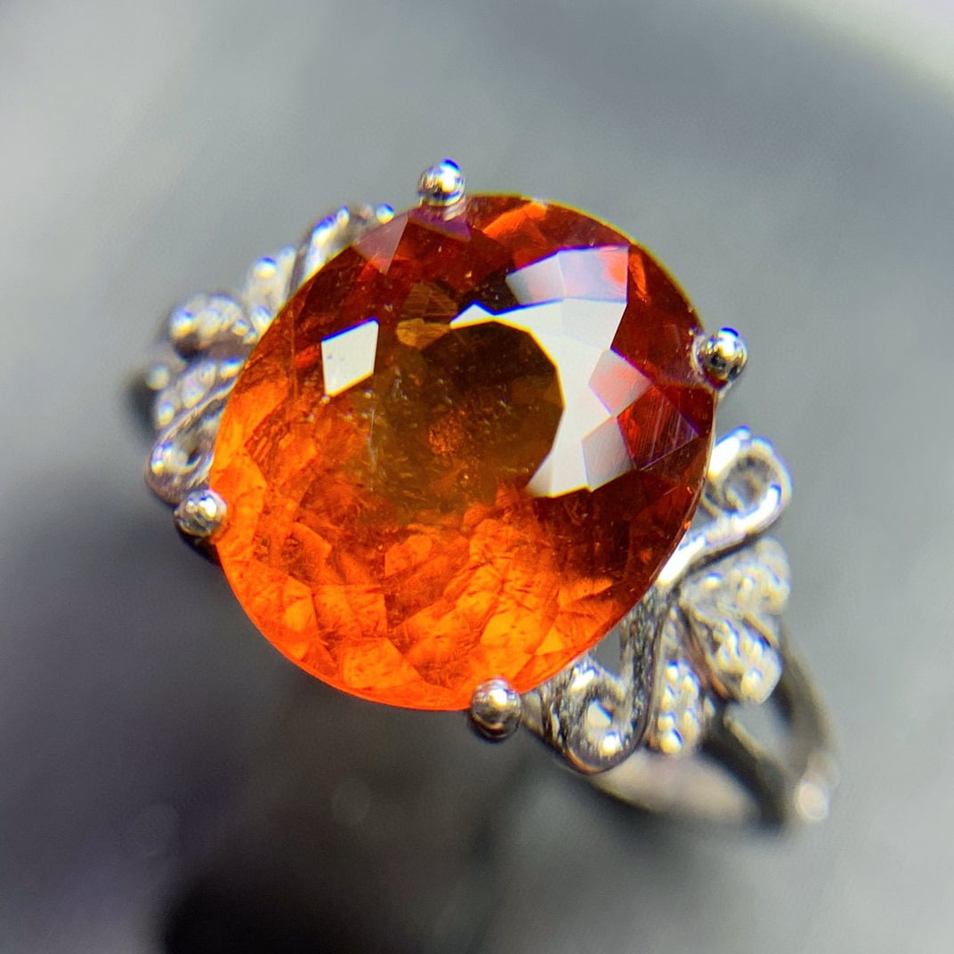 14K GOLD 4.7 CT NATURAL PARTSCHINITE & DIAMOND RING - 6