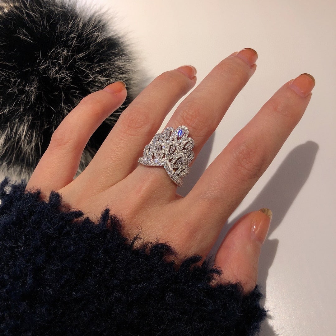 14K GOLD 0.75 CT NATURAL H DIAMOND RING - 5