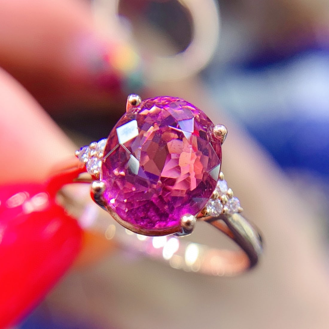 14K GOLD 3.7 CT NATURAL TOURMALINE & DIAMOND RING - 2