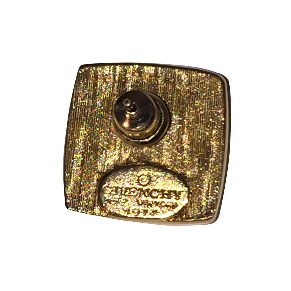 Vintage Givenchy Signed Two Tone Modernist Style Stud Earrings - 6