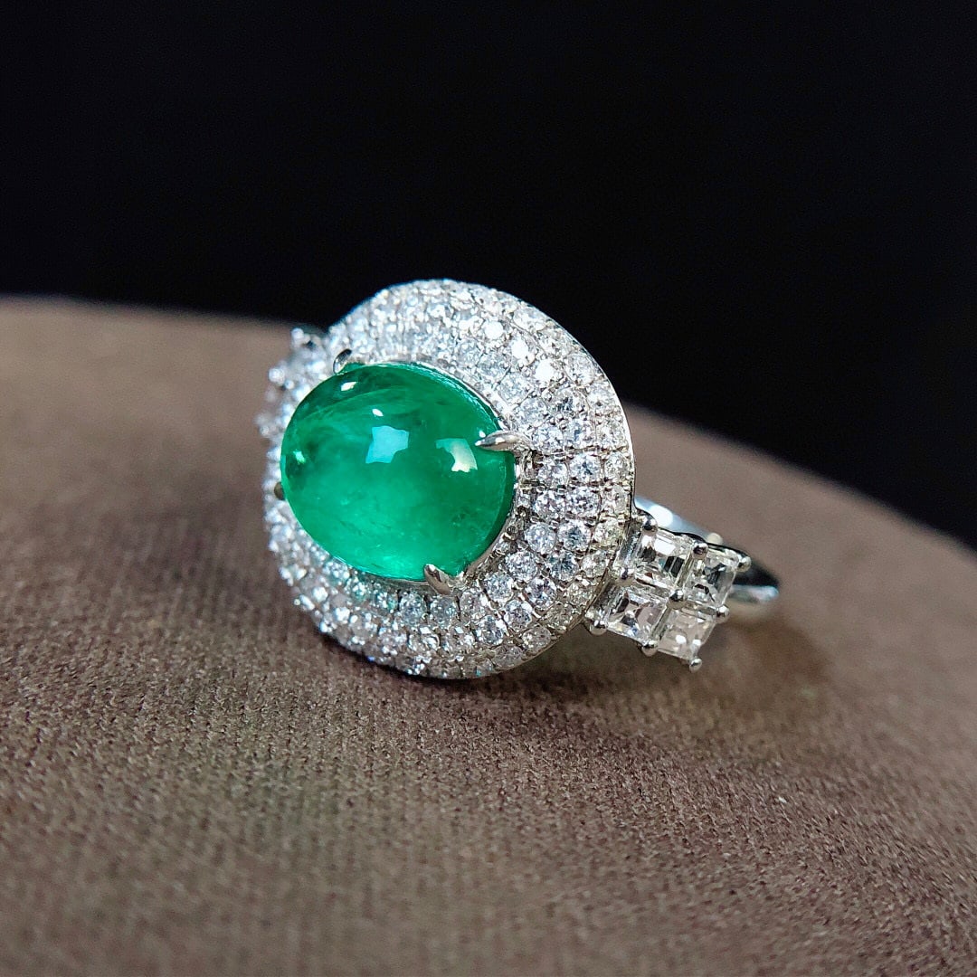 14K GOLD 3.59 CTW NATURAL EMERALD & DIAMOND RING - 3