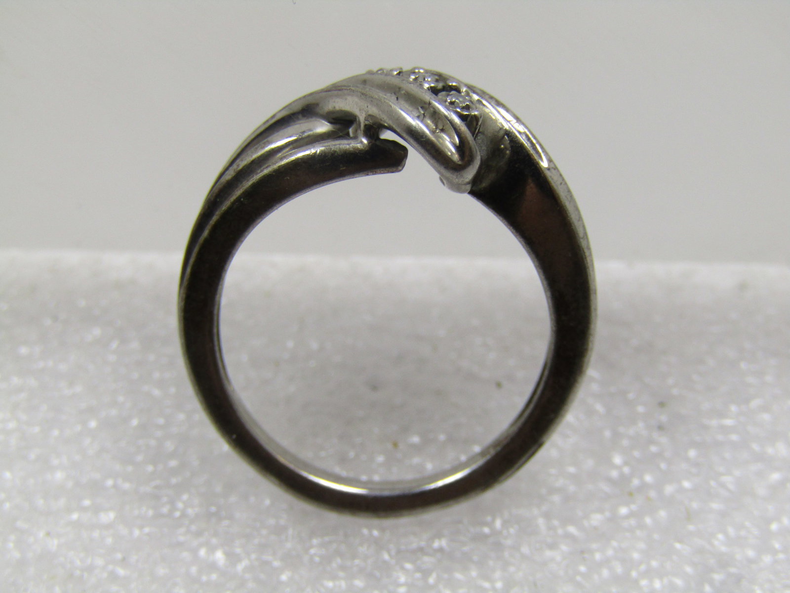 Vintage Sterling Diamond Ring, Bypass, Sz. 7.24, 1970's-1980's - 6