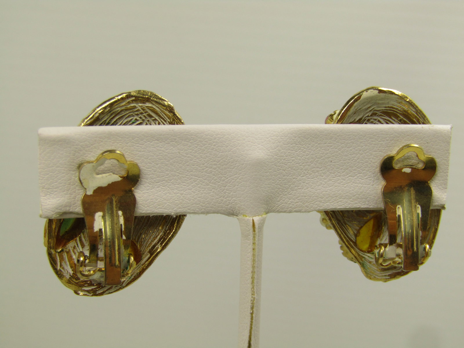 Vintage Har Signed Enameled Raised Rhinestone, Bracelet, Clip Earrings Set, signed HAR, 1950's, RARE - 8