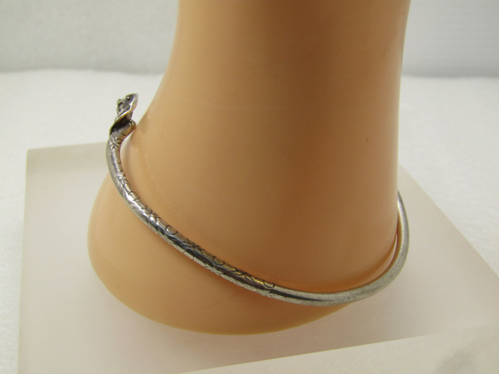 Vintage Sterling Egyptian Pharoah Cuff Bangle Bracelet, Signed AJI, 8", 1990's-2000's - 2