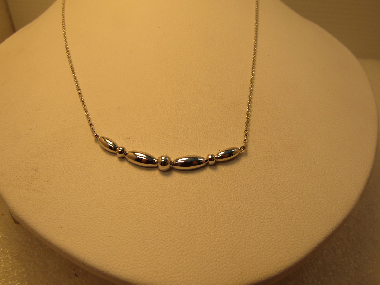 Sterling Silver Curved Bar Necklace, Gabriel & Co., 1990's or After, 17.5" - 2
