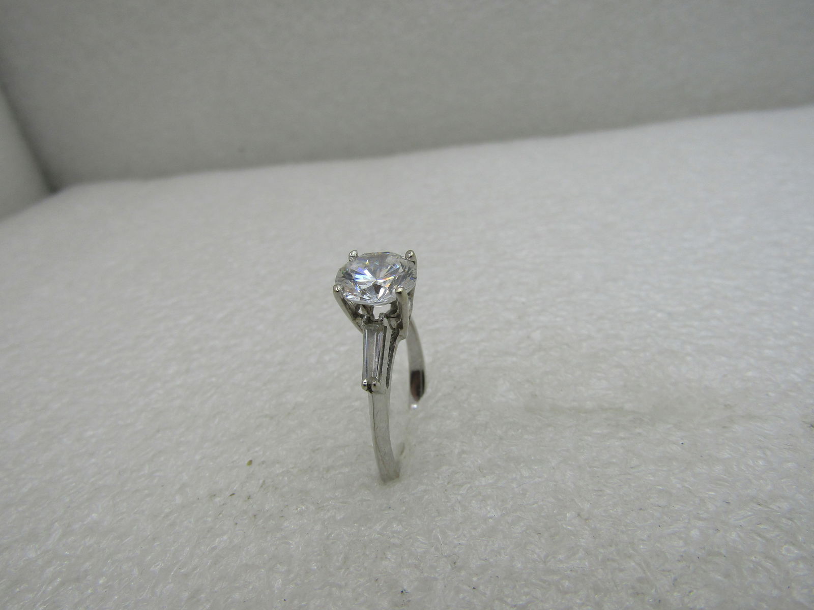 14kt CZ Engagement Ring, with Baguettes, Diamonique, 2.5+ TCW, Sz. 8, 3.42 Gr. - 7