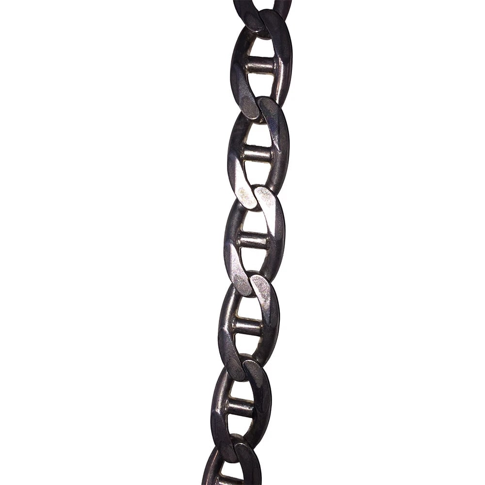 Mens Large Italian Sterling Twisted Mariner Link Chain Necklace - 3