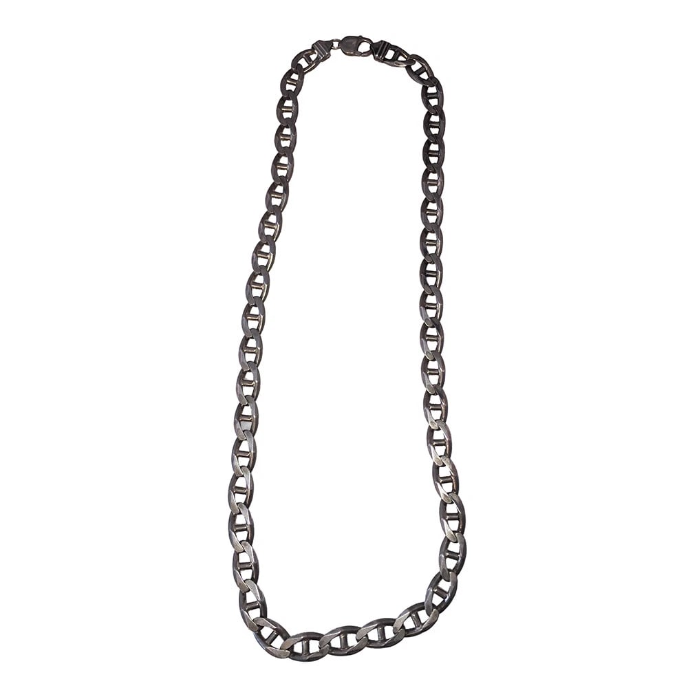 Mens Large Italian Sterling Twisted Mariner Link Chain Necklace - 4