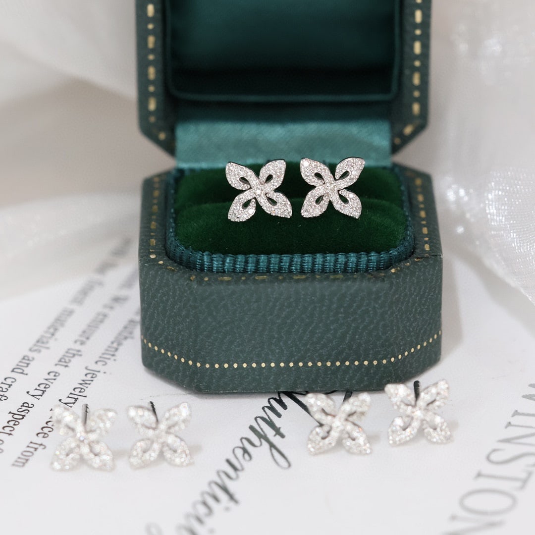 14K GOLD 0.16 CT NATURAL H DIAMOND EARRINGS - 3