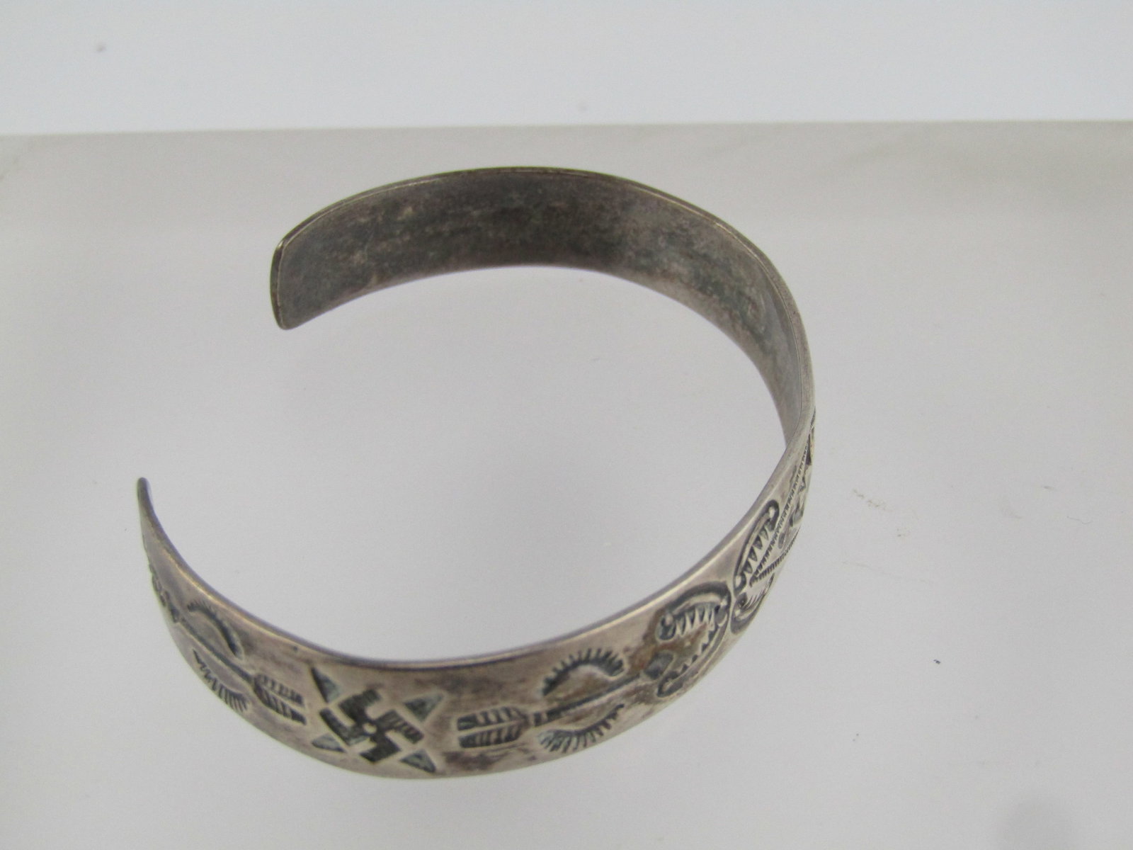 Vintage Sterling Southwestern Cuff Bracelet, Stamped, 5.75", Youth, 1960's-1970's - 5
