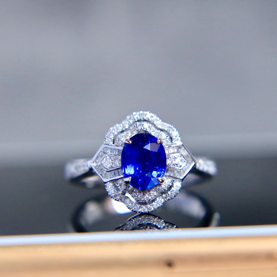 14K GOLD 1.93 CTW NATURAL SAPPHIRE & DIAMOND RING/PENDANT - 4