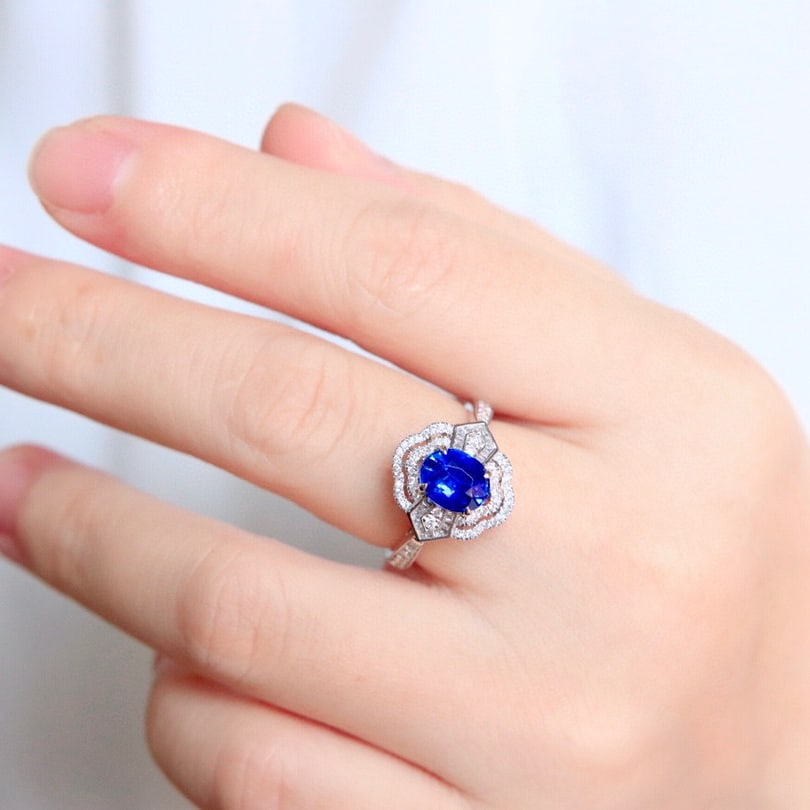 14K GOLD 1.93 CTW NATURAL SAPPHIRE & DIAMOND RING/PENDANT - 7