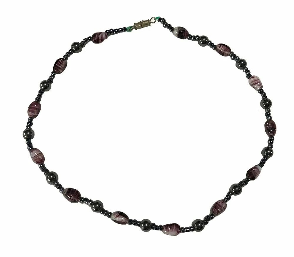 New Hemanite And Glass Beads Necklace - 2