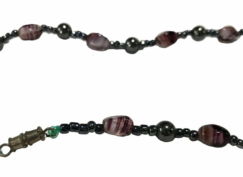 New Hemanite And Glass Beads Necklace - 4