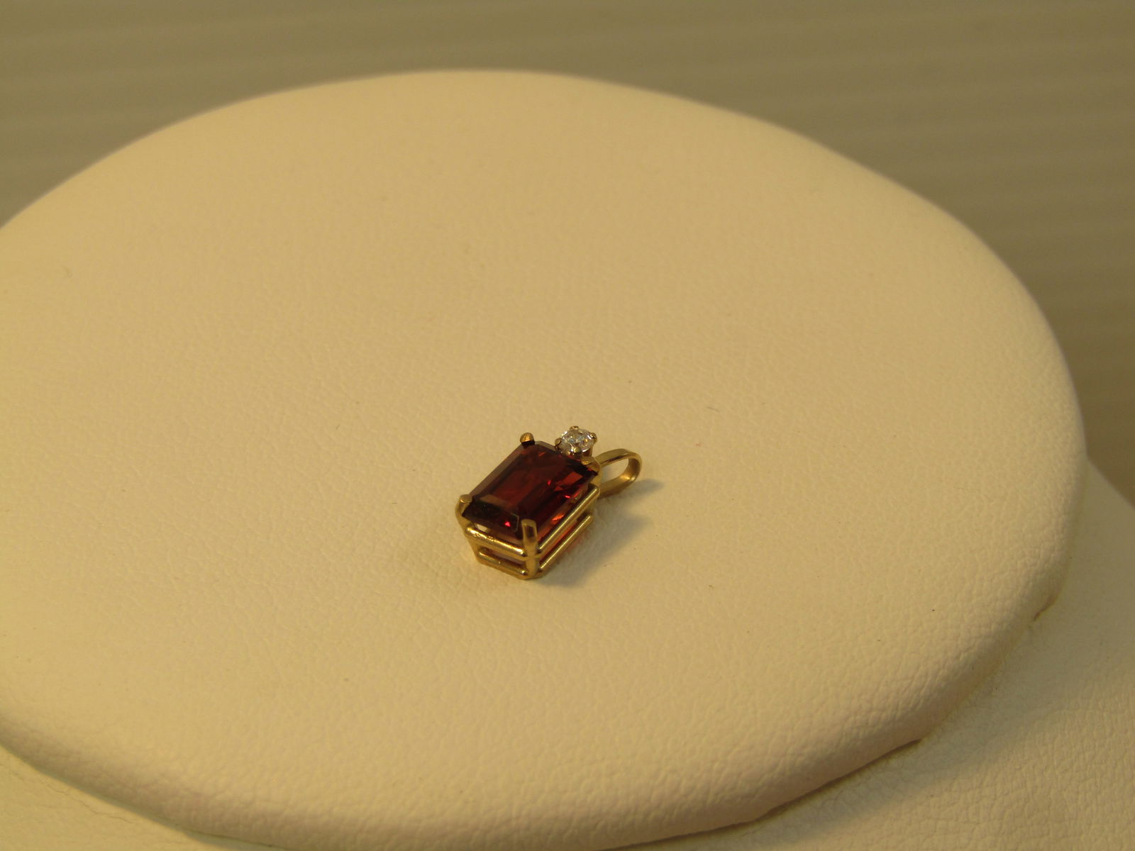 Vintage 10kt Garnet CZ Pendant, Signed, 1970's-1980's - 2