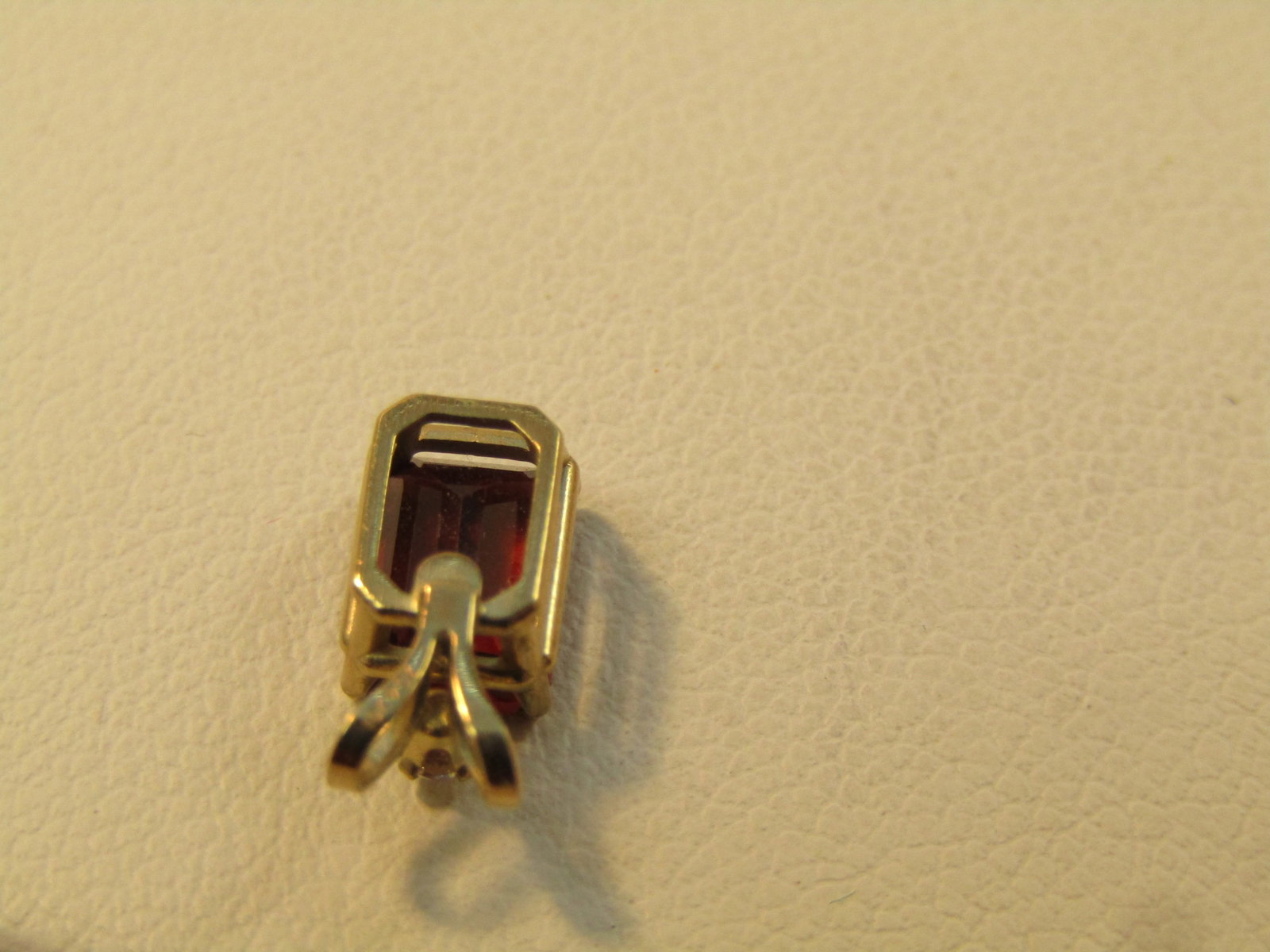 Vintage 10kt Garnet CZ Pendant, Signed, 1970's-1980's - 5