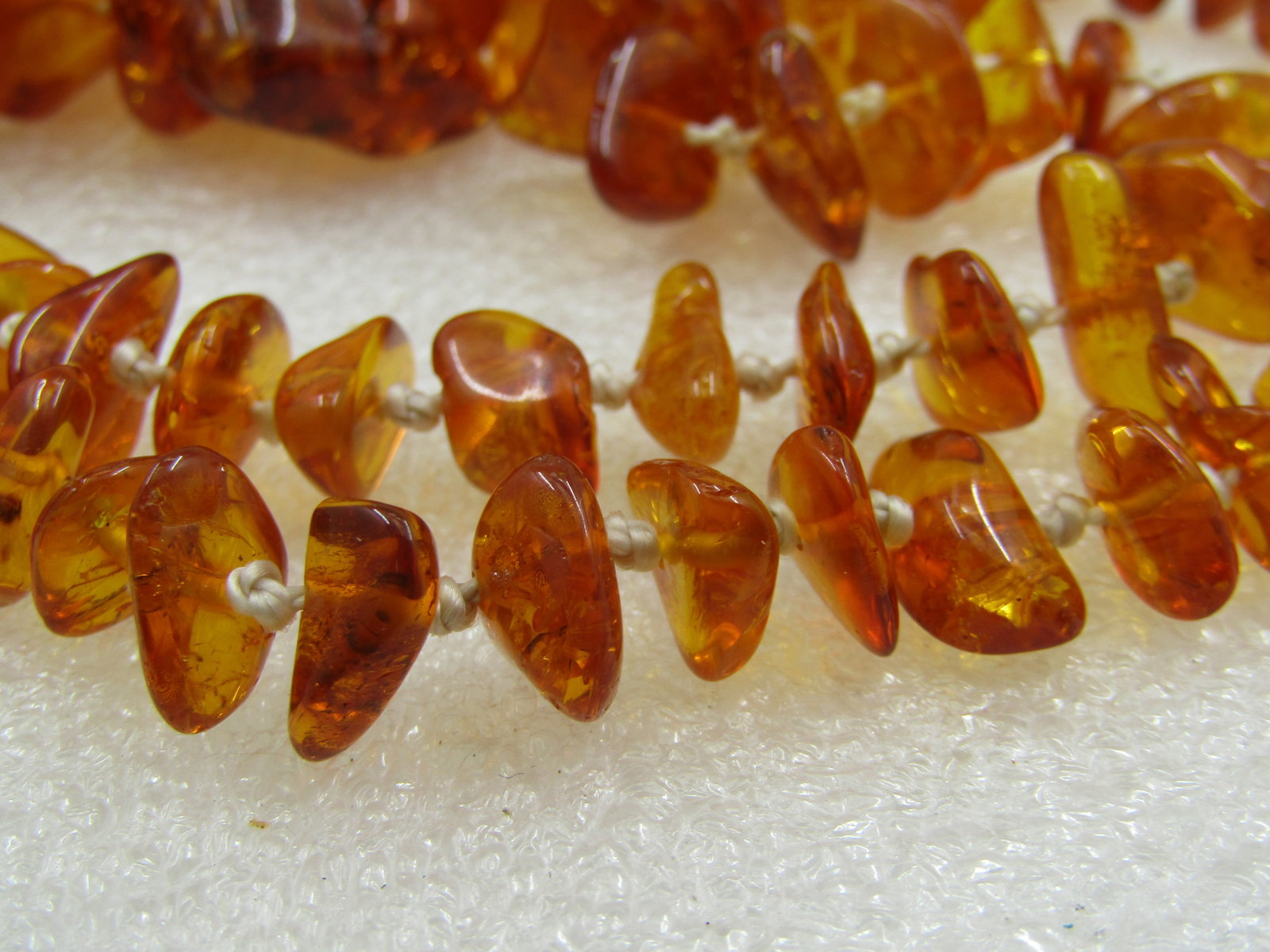 Vintage Graduated Honey Amber Necklace, Knotted, 28", Baltic - 6