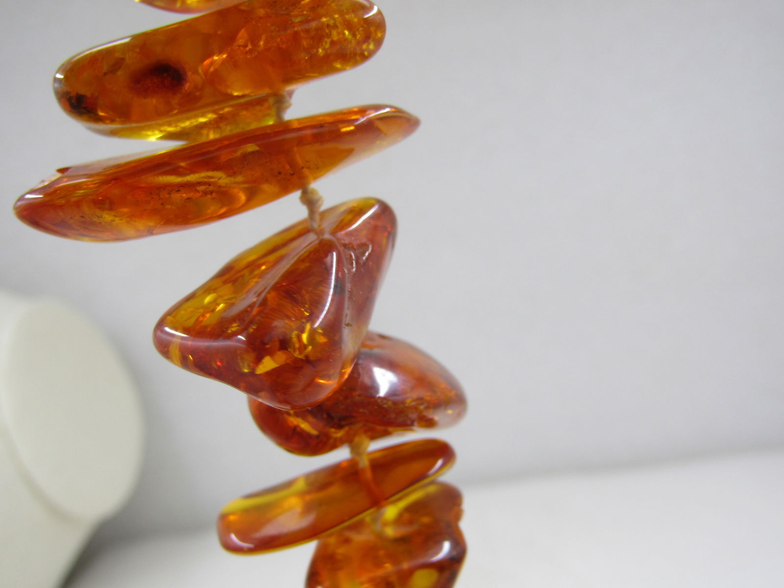 Vintage Graduated Honey Amber Necklace, Knotted, 28", Baltic - 7