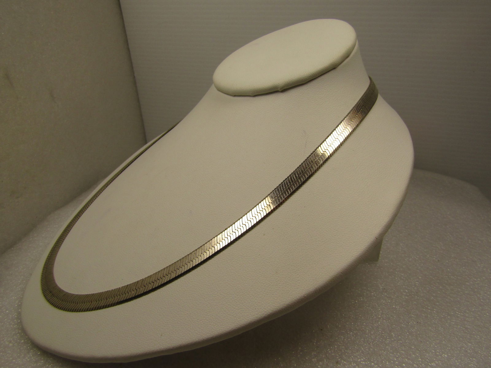 Vintage Sterling 7mm Wide Herringbone Necklace, Unisex, Signed Alfi, 1980's - 2