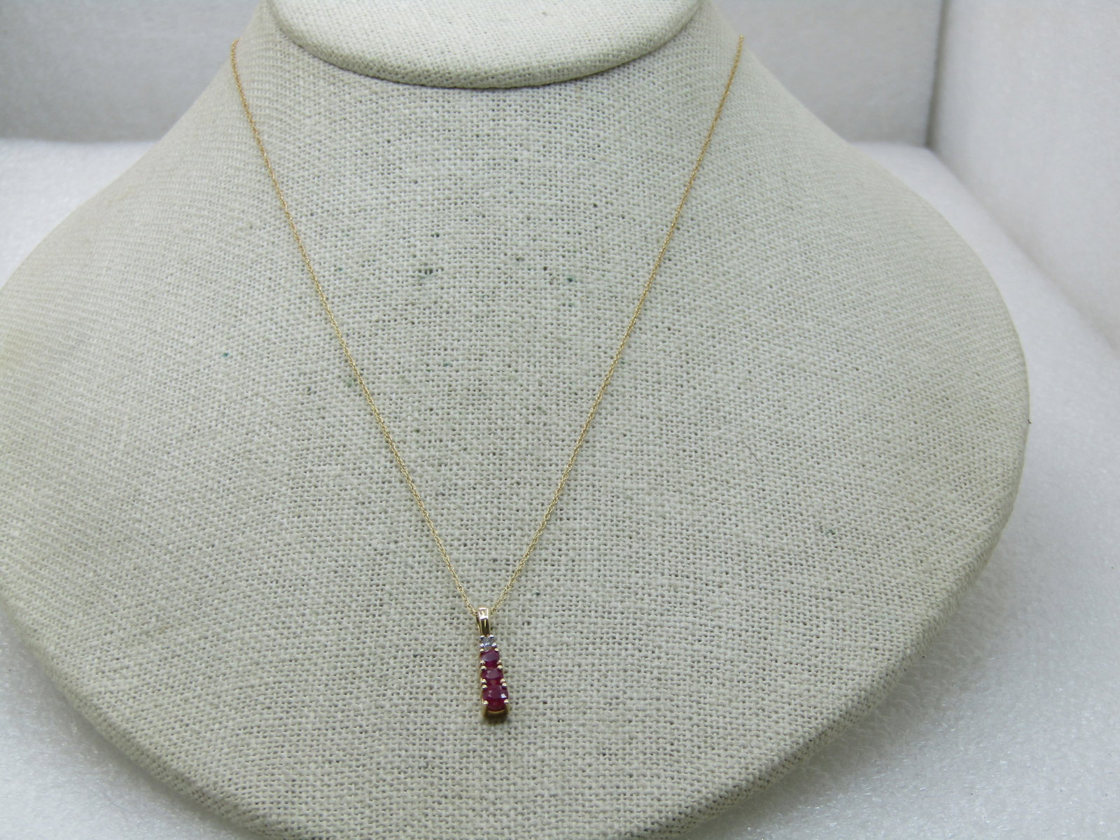Vintage 14kt Ruby Diamond Journey Necklace, 18" - 3