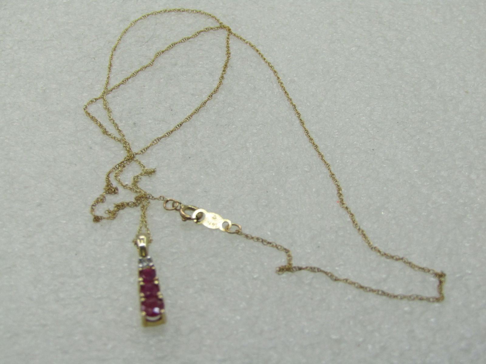 Vintage 14kt Ruby Diamond Journey Necklace, 18" - 7