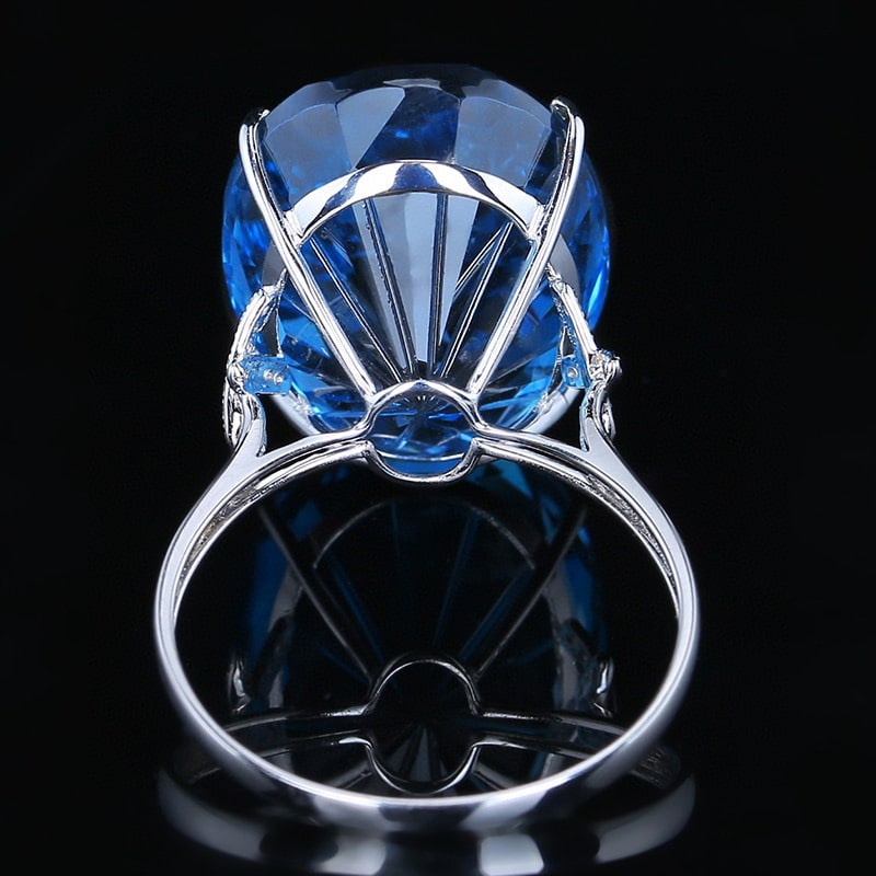 14K GOLD 20.38 CTW NATURAL TOPAZ & DIAMOND RING - 4