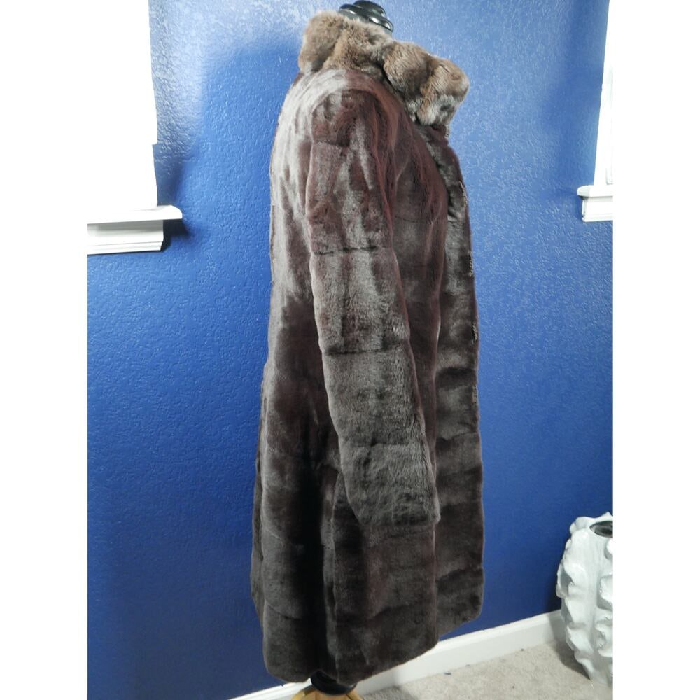 Designer Birger Christensen Sheared Mink & Chinchilla Reversible Fur Coat Jacket - 5