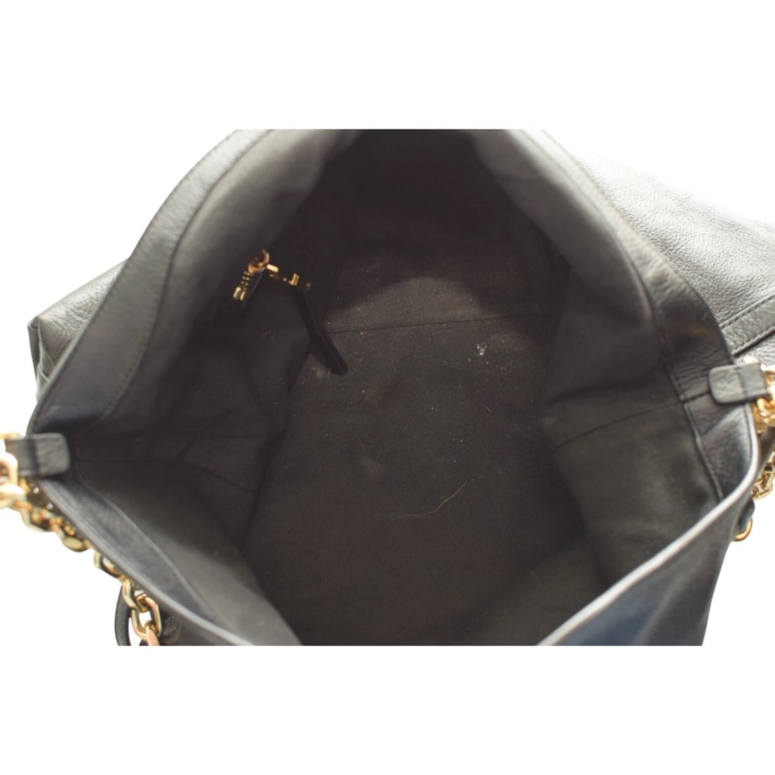 Givenchy Voyou Gold Chain Medium Black Grainy Leather Shoulder Tote Bag - 17