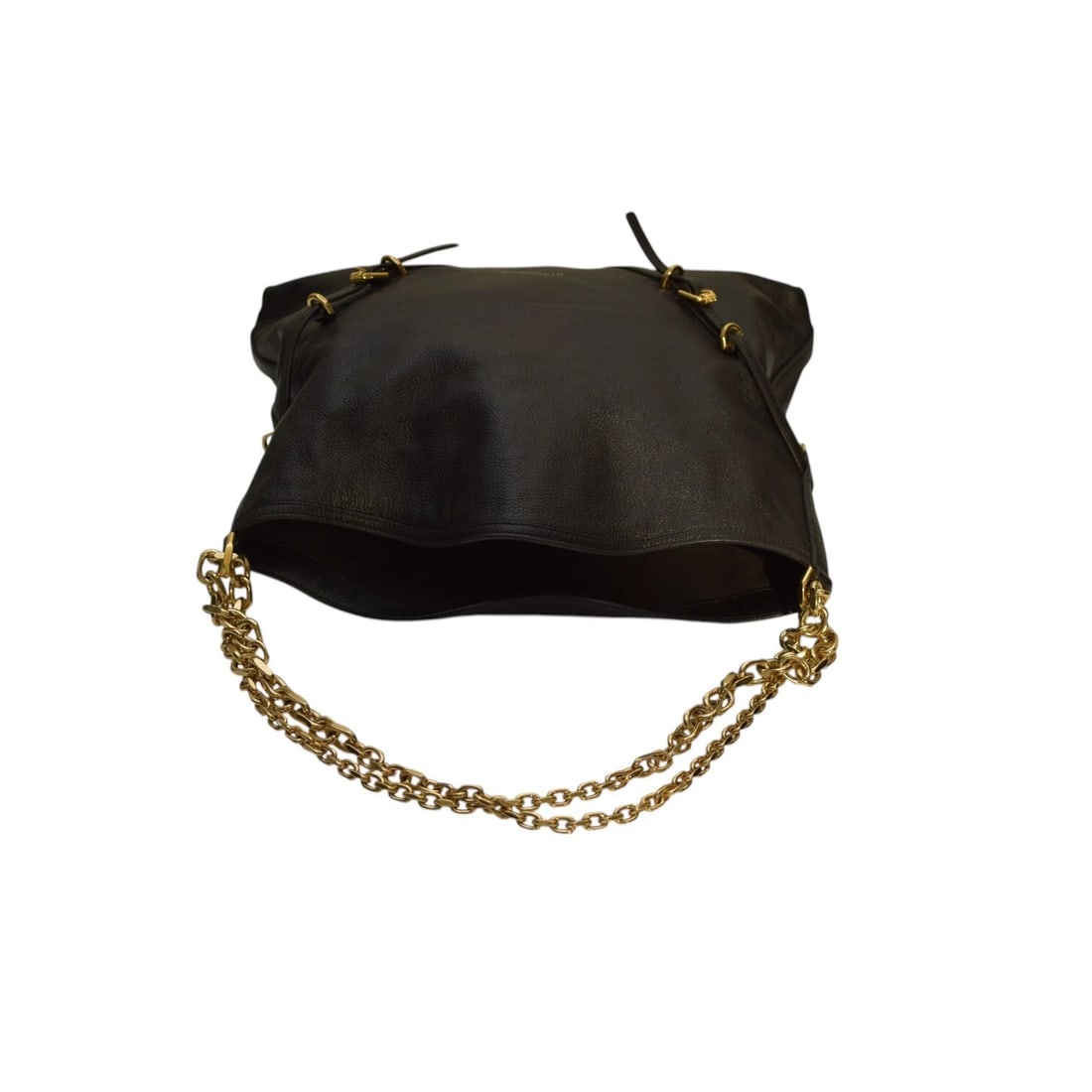 Givenchy Voyou Gold Chain Medium Black Grainy Leather Shoulder Tote Bag - 7
