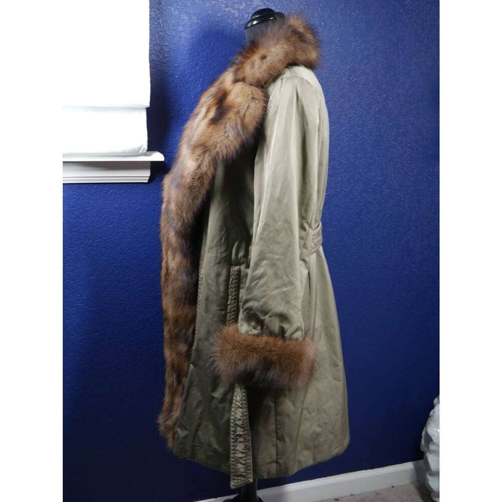 NWT $6500 Anna Maria Leporatti Saks Fifth Microfiber w/ Fisher Sable Fur Coat - 4