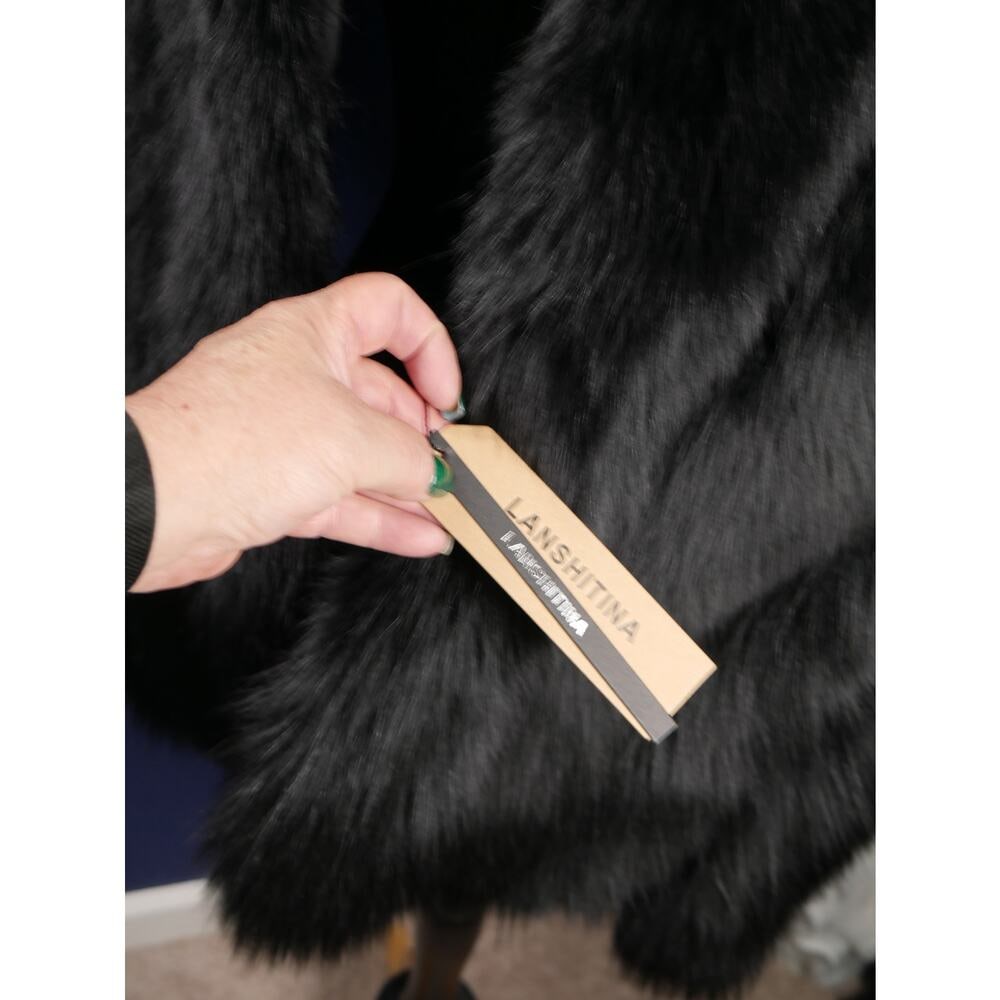 NEW Gorgeous Black Fox Fur Stole Wrap Coat Jacket - 3