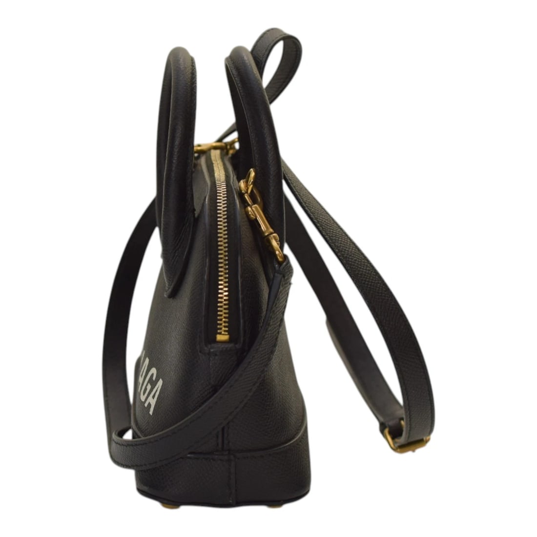 BALENCIAGA Ville Top Handle XXS Logo Leather Crossbody Bag – Black and white - 3