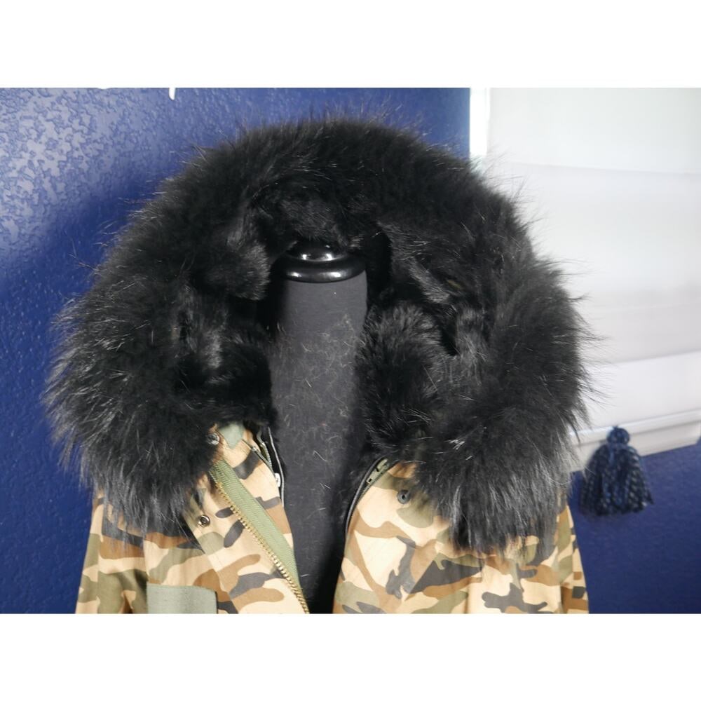 Gorgeous Parka! Camo & Black fox w/ fur lining Coat Jacket XL Plus - 2