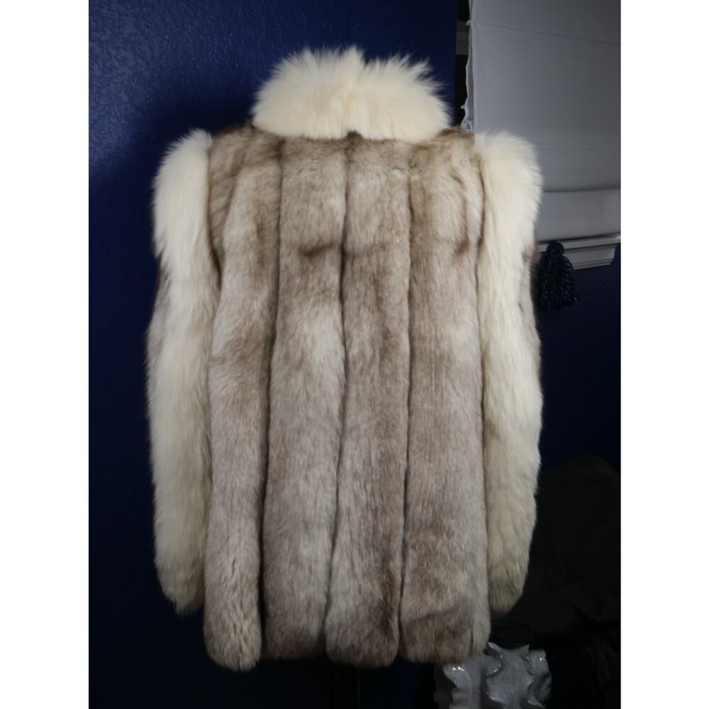 Gorgeous Blue & Shadow Fox Fur Coat Jacket - 3