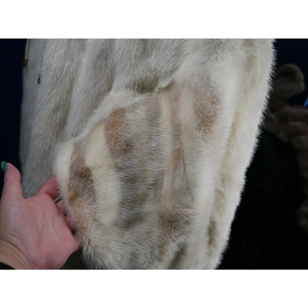 Gorgeous Blush & Pearl Mink & Fox Hooded Bomber Fur Coat Jacket - 3