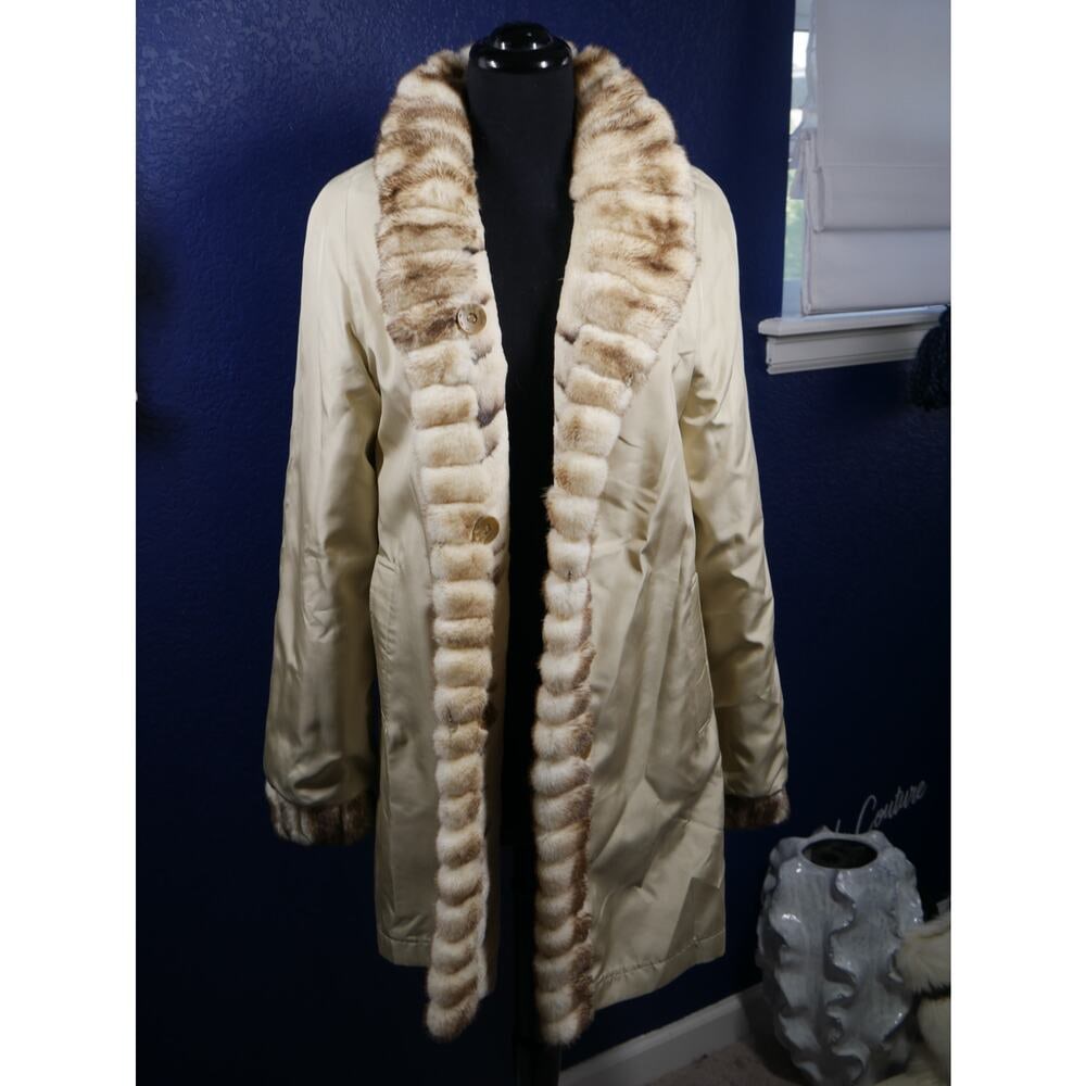 Gorgeous Reversible Palomino & Sheared Cross Mink Fur Coat Jacket - 5