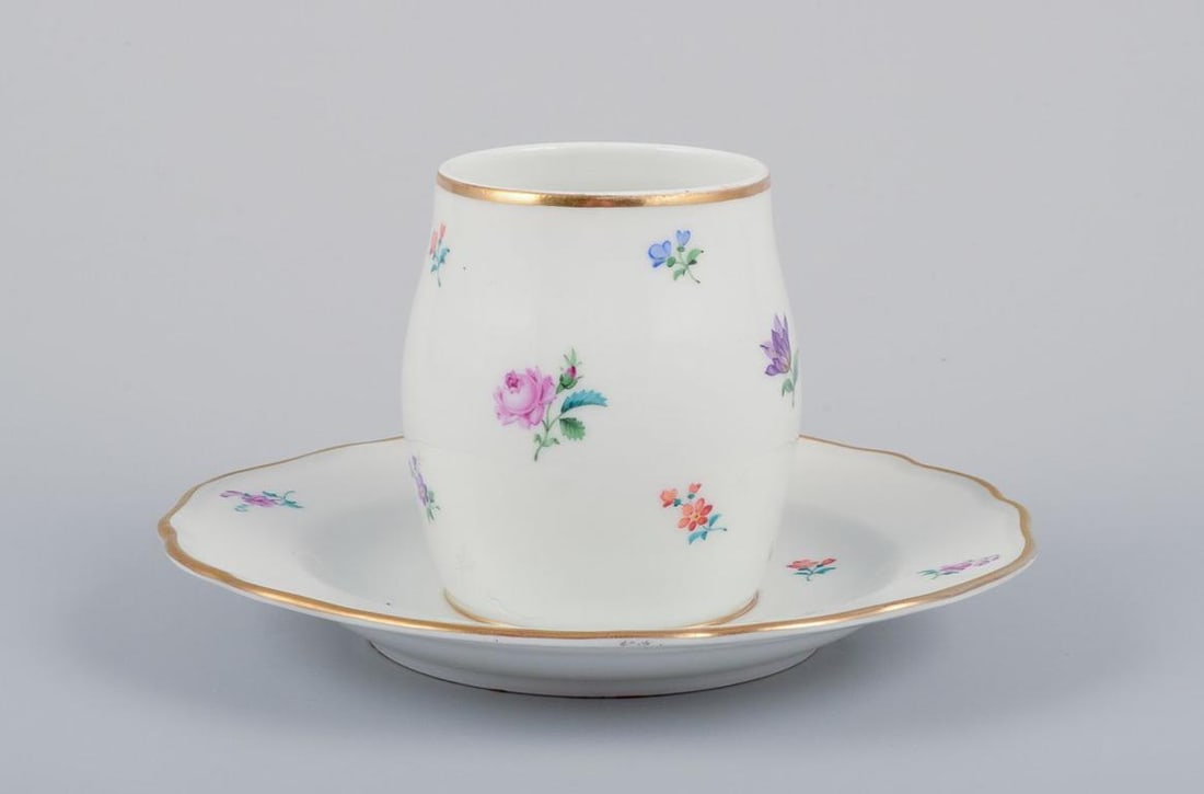 Meissen, Germany, mustard pot with original spoon. Ca. 1920. - 2