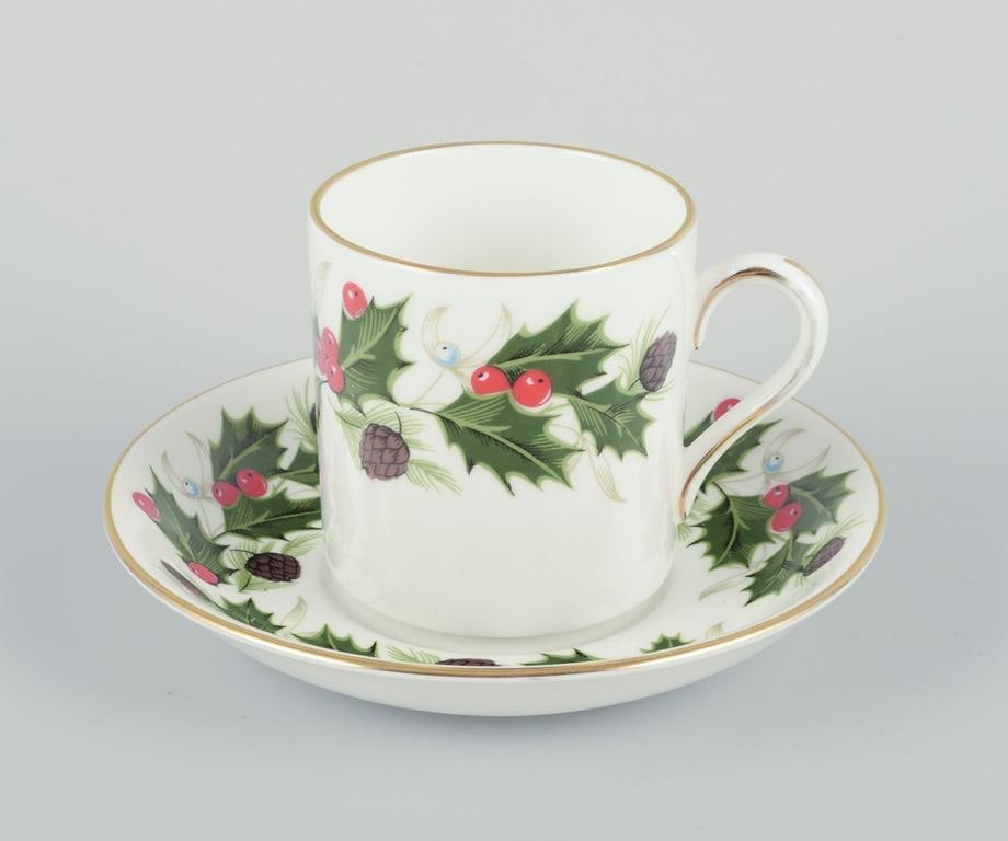 Royal Tuscan, England. Three pairs of cups with handles.“Noel” series. 20th C. - 2