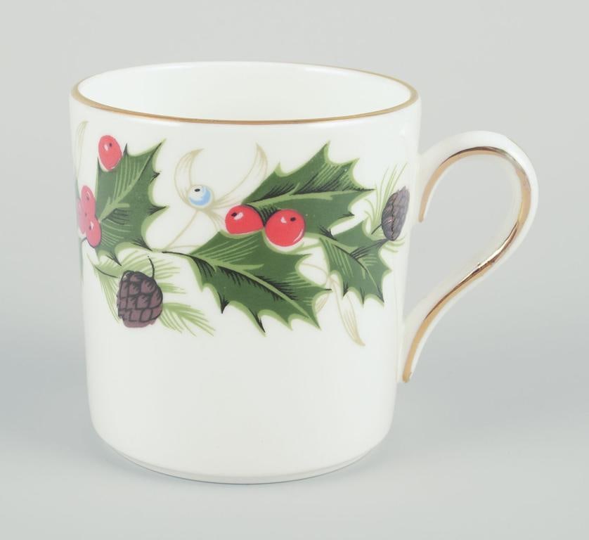 Royal Tuscan, England. Three pairs of cups with handles.“Noel” series. 20th C. - 6