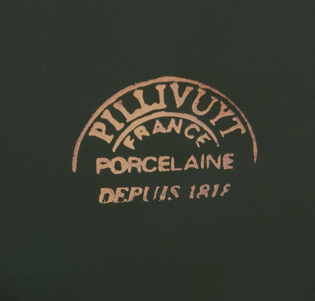 Pillivuyt, France. Four pairs of coffee cups with matching saucers. “Green Bistro” - 6