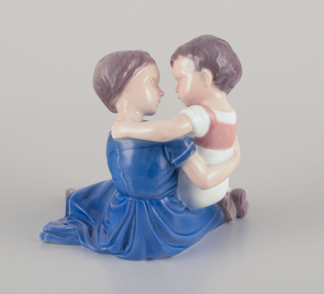 Bing & Grondahl, porcelain figurine of mother and boy. 1920s/30s. - 2