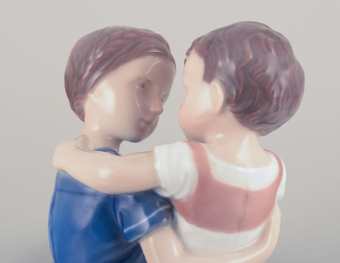 Bing & Grondahl, porcelain figurine of mother and boy. 1920s/30s. - 4