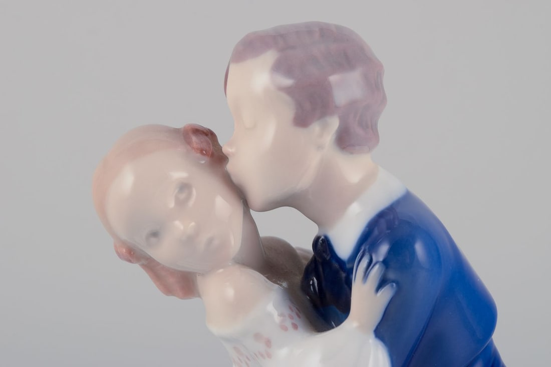 Bing & Grondahl, porcelain figurine of "Youthful daring".Ca. 1930s - 3